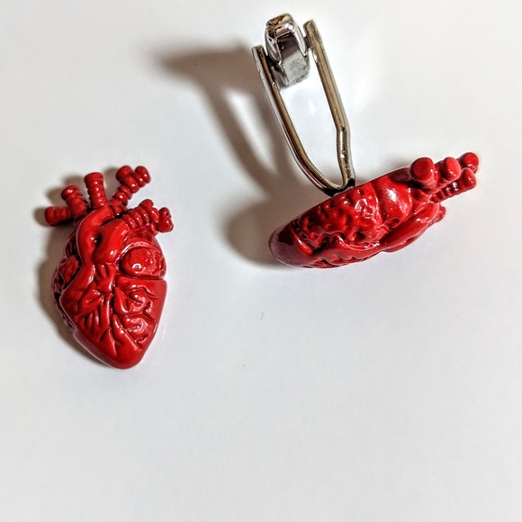 Other - Anatomical Human Heart Enamel Cufflinks Gothic Other - Anatomical Human Heart Enamel Cufflinks Gothic